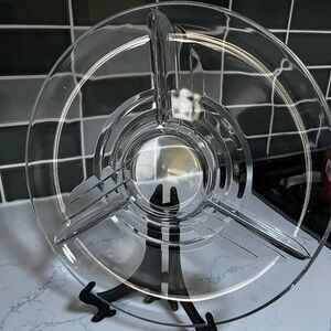 Vintage Clear Glass Divided Art Deco Style Serving Tray